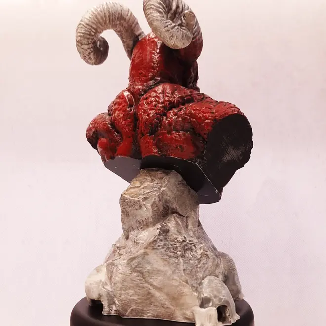 Demon Bust with Skulls Base Statue
